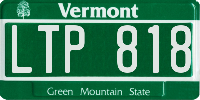 VT license plate LTP818