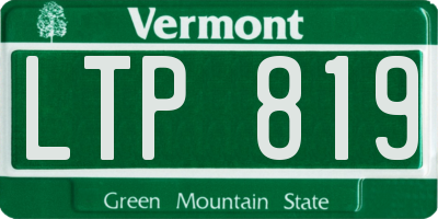 VT license plate LTP819
