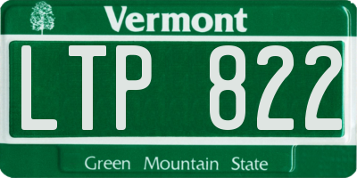 VT license plate LTP822