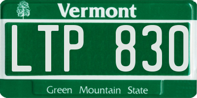 VT license plate LTP830