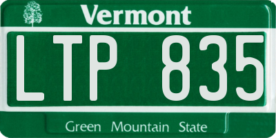 VT license plate LTP835