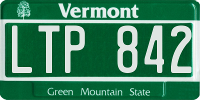 VT license plate LTP842
