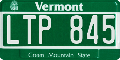 VT license plate LTP845