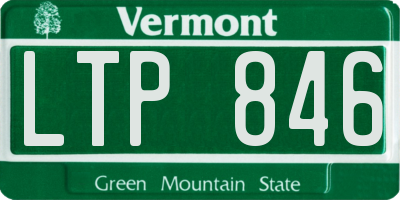 VT license plate LTP846