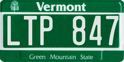 VT license plate LTP847