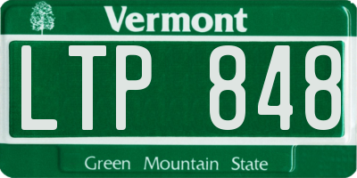 VT license plate LTP848