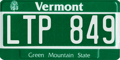 VT license plate LTP849