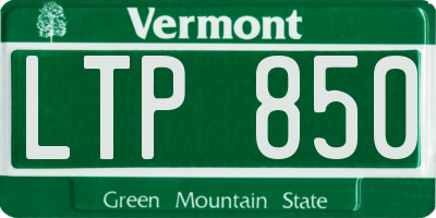 VT license plate LTP850