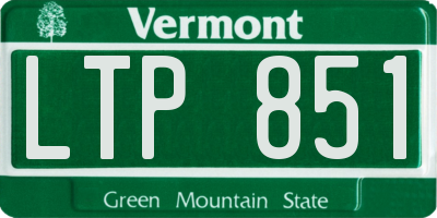 VT license plate LTP851
