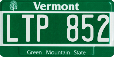 VT license plate LTP852