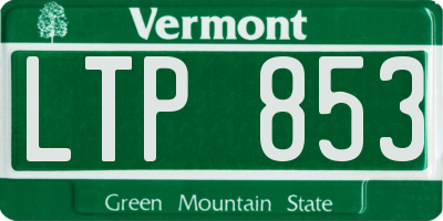 VT license plate LTP853
