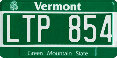 VT license plate LTP854