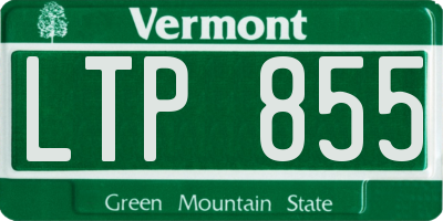 VT license plate LTP855