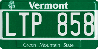 VT license plate LTP858
