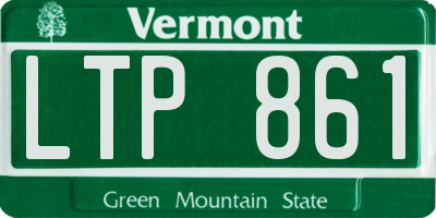VT license plate LTP861