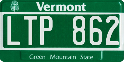 VT license plate LTP862