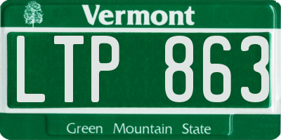 VT license plate LTP863