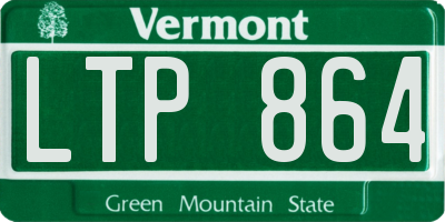 VT license plate LTP864