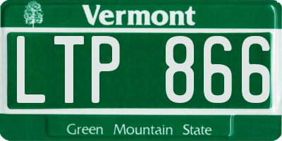 VT license plate LTP866