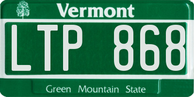 VT license plate LTP868