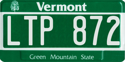 VT license plate LTP872