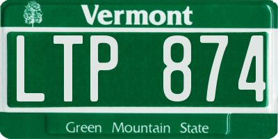 VT license plate LTP874