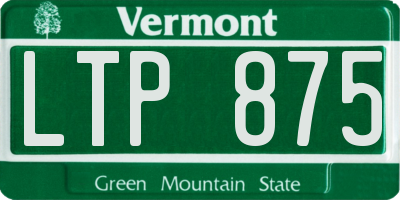 VT license plate LTP875