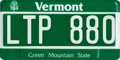 VT license plate LTP880