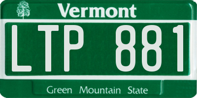 VT license plate LTP881