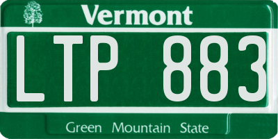 VT license plate LTP883