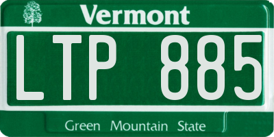 VT license plate LTP885