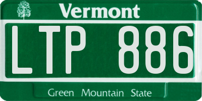 VT license plate LTP886