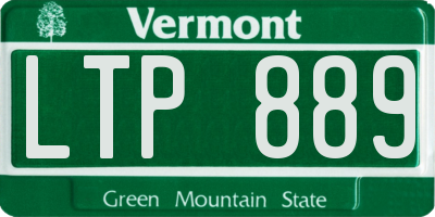 VT license plate LTP889