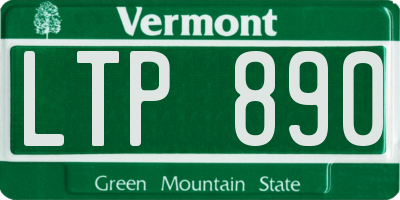 VT license plate LTP890