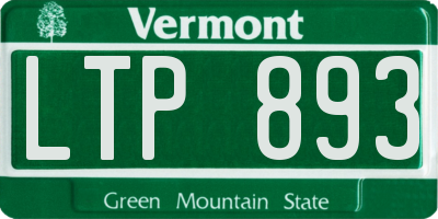 VT license plate LTP893