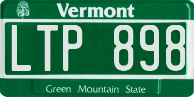 VT license plate LTP898