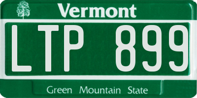 VT license plate LTP899