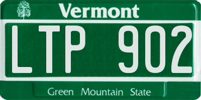 VT license plate LTP902