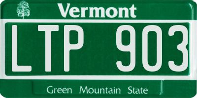 VT license plate LTP903