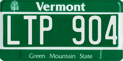 VT license plate LTP904