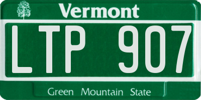 VT license plate LTP907