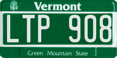 VT license plate LTP908