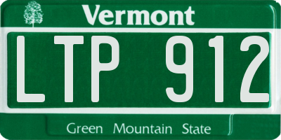 VT license plate LTP912