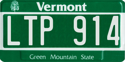 VT license plate LTP914