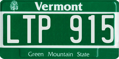 VT license plate LTP915