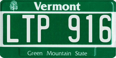 VT license plate LTP916