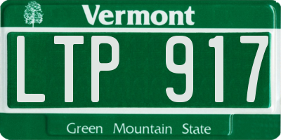 VT license plate LTP917