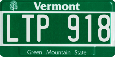 VT license plate LTP918