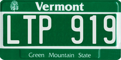 VT license plate LTP919