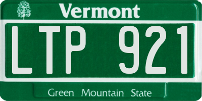 VT license plate LTP921
